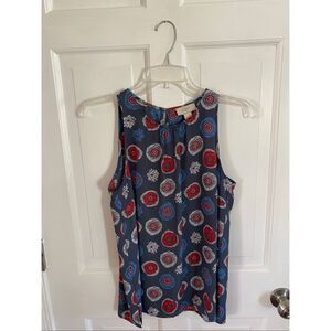 LOFT sleeveless floral print blouse size S
